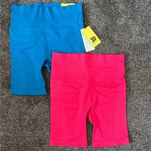 all in motion Girls' Bike Shorts Set - Bright Blue & Hot Pink